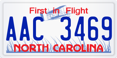 NC license plate AAC3469