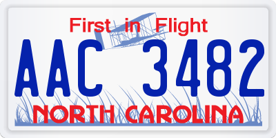 NC license plate AAC3482