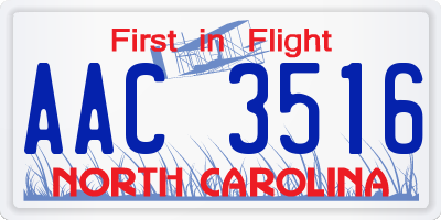 NC license plate AAC3516