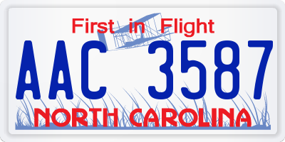 NC license plate AAC3587