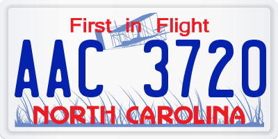 NC license plate AAC3720