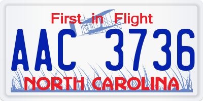 NC license plate AAC3736