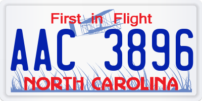 NC license plate AAC3896