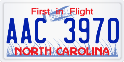 NC license plate AAC3970