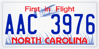 NC license plate AAC3976