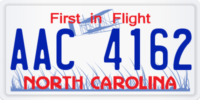 NC license plate AAC4162