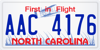 NC license plate AAC4176