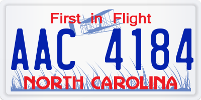 NC license plate AAC4184