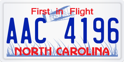 NC license plate AAC4196