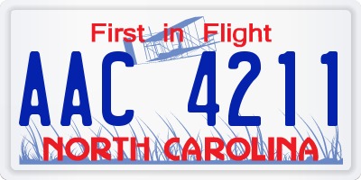 NC license plate AAC4211