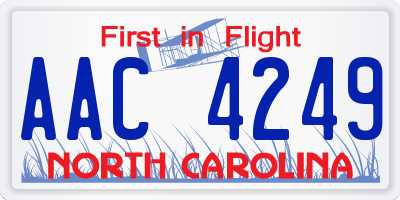 NC license plate AAC4249