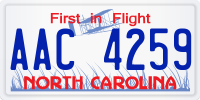 NC license plate AAC4259