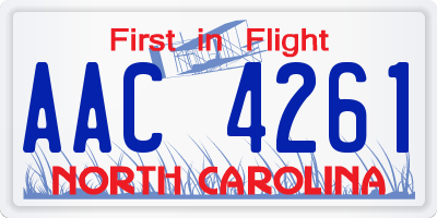 NC license plate AAC4261