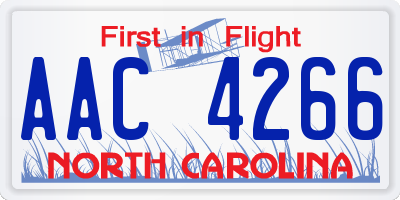 NC license plate AAC4266
