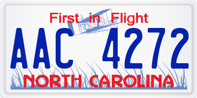NC license plate AAC4272