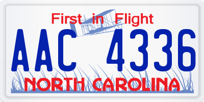 NC license plate AAC4336