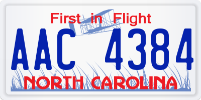 NC license plate AAC4384