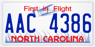 NC license plate AAC4386