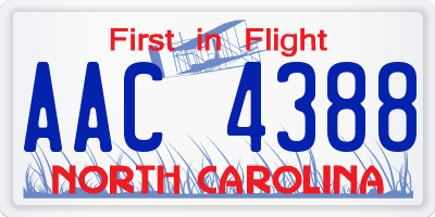 NC license plate AAC4388