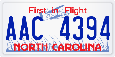 NC license plate AAC4394