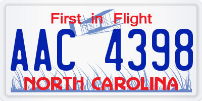 NC license plate AAC4398
