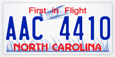 NC license plate AAC4410