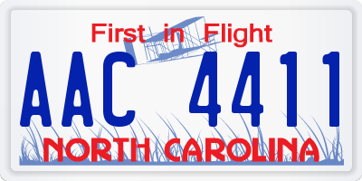 NC license plate AAC4411