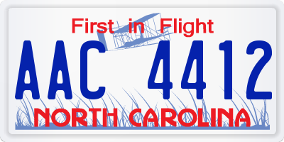 NC license plate AAC4412