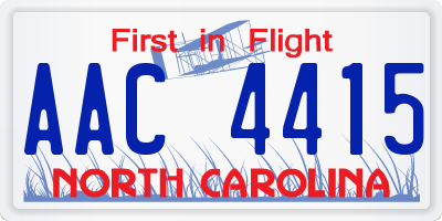NC license plate AAC4415