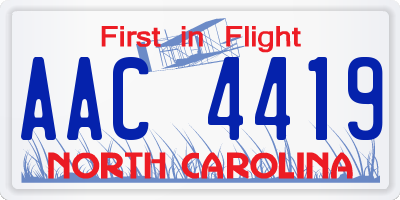 NC license plate AAC4419