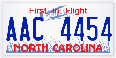 NC license plate AAC4454