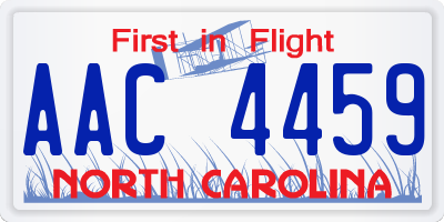 NC license plate AAC4459