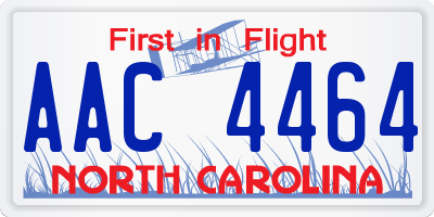NC license plate AAC4464