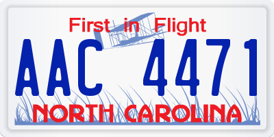 NC license plate AAC4471