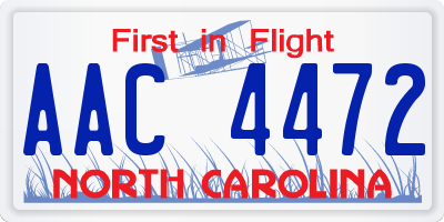 NC license plate AAC4472