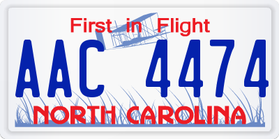 NC license plate AAC4474