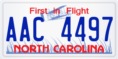 NC license plate AAC4497