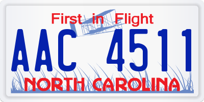 NC license plate AAC4511