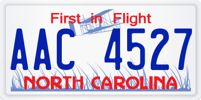 NC license plate AAC4527