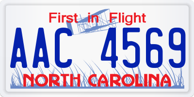 NC license plate AAC4569