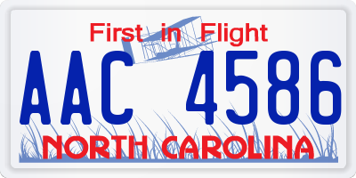 NC license plate AAC4586