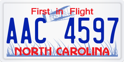 NC license plate AAC4597