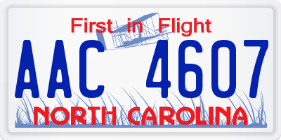 NC license plate AAC4607