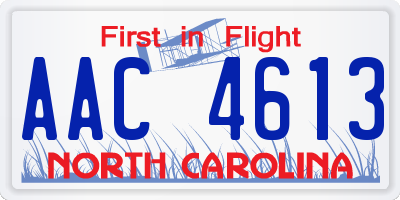 NC license plate AAC4613