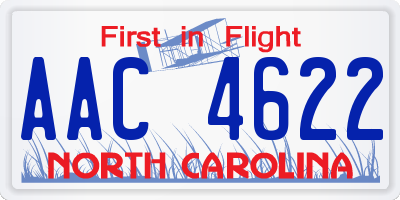 NC license plate AAC4622