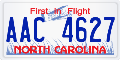 NC license plate AAC4627