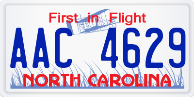 NC license plate AAC4629