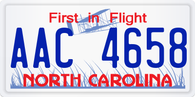 NC license plate AAC4658