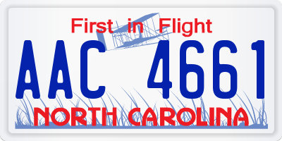 NC license plate AAC4661