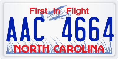 NC license plate AAC4664